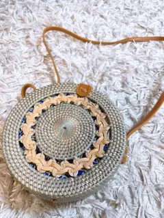 新品未使用　海外　ストローラウンド型かごバッグ　夏　海　リゾート