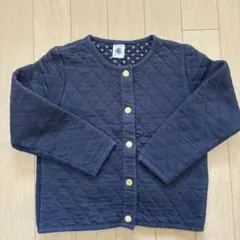 ネイビー キルティング カーディガン