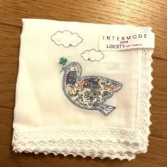 【INTERMODE】 リバティ とり柄 ハンカチ　新品未使用