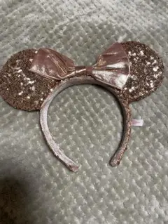 ディズニー　スパンコール　カチューシャ　ピンク