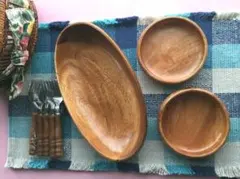 サラダボールセット(漆器)・収納籠付き＊新品未使用