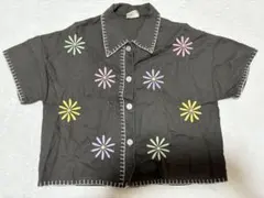 バースデイ 花柄刺繍 半袖シャツ 100サイズ