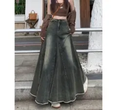 デニム フレアスカート Mサイズ ロング丈