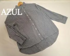 AZUL 白✕黒 チェック シャツ ブラウスのサムネイル