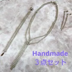 Handmade 3点セット チョーカー・ブレスレット・ピアス＆おまけチョーカー
