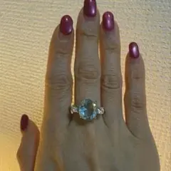 クラシックで上品なお手元に_アクアマリンリング_18号