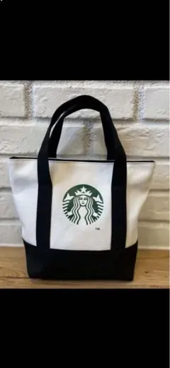 Starbucks ロゴ トートバッグ ホワイト/ブラック訳あり未使用