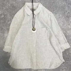 マーガレットハウエル*現行品 リネン100% 長袖ブラウス チェック柄 1