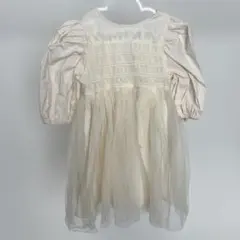 アイボリー フリル付きベビードレス 90