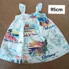 ベビー　babyGAP 地図柄　ノースリーブ　ワンピース　95cm