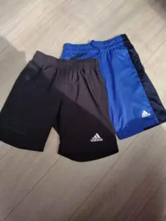adidas ハーフパンツ 2枚セット 黒 青130
