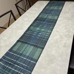 テーブルクロス　緑色チェック柄