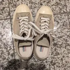 CONVERSE REACT 23.5cm ベージュ　コーデュロイ　厚底中敷