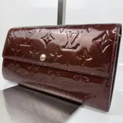 LOUIS VUITTON ルイヴィトン ヴェルニ長財布 モノグラム ボルドー系