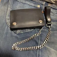ジャンキークラシックス　トラッカーウォレット　UＫサドルレザー　黒　新品未使用 JUNKY CLASSICS ORIGINAL TRUCKER WALLET 約4年使用でこのツヤ。唯一無
