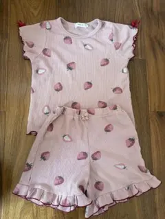 Milkiss いちご柄 ベビーパジャマ XLサイズ