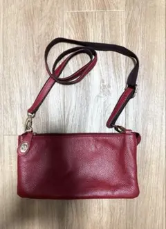 レザー レッド ショルダーバッグ
