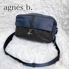 agnès b. アニエスベー ショルダーバッグ 現行品 ロゴチャーム ネイビー