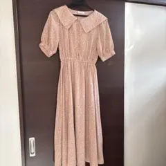 COLZA 小花柄 ビッグカラー ワンピース ピンク