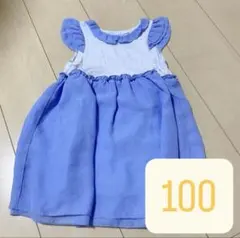 100 ワンピース 水色 レース ふんわり かわいい 女の子 夏 ノンスリーブのサムネイル