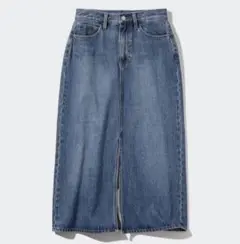 UNIQLO JEANS デニムタイトスカート ブルー　58㌅のサムネイル
