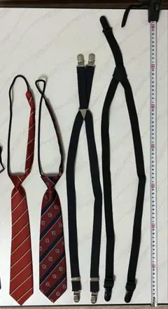 子供用ネクタイ2本+サスペンダー2個