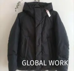 美品✨GLOBAL WORK ダウンジャケット ブラック リブ シンプル フードのサムネイル
