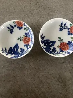 【美品】色絵小皿2枚セット　古道具