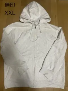 難あり　メンズ無印良品/muji 裏起毛パーカー　杢ホワイトXXL