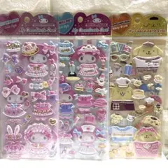 サンリオマイコーディネートシール　マイメロ２種プリン１種　着せ替えシールぷくぷく