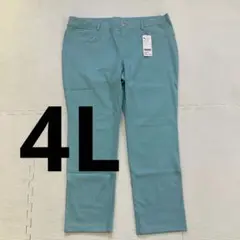 《訳あり》ベルーナ　美シルエット素材レギンスパンツ68丈　4L　アクアブルー