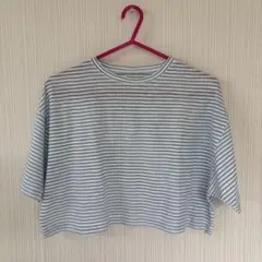 レピピアルマリオ ショート丈 ボーダーTシャツ ドルマン ブルー Lのサムネイル