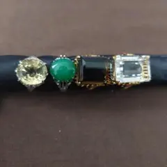 未使用　天然石リング　4個セット