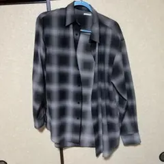 GU イージーケアシアーオーバーサイズシャツ(長袖)(チェック)