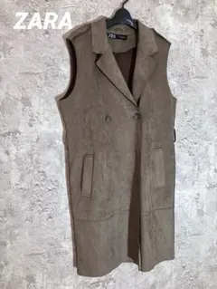 ZARA ザラ　スエード風 ダブルブレスト ベスト　ジャケット　ロングコート