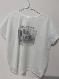 SPONTANÉ フォトプリント シアーレイヤードTシャツ ホワイトのサムネイル