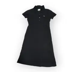 LACOSTE ラコステ ポロワンピース 鹿の子 Aライン 黒 38 ミニワンピのサムネイル