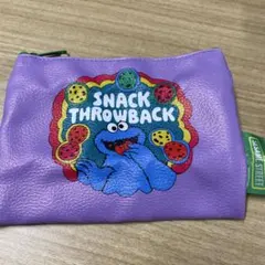 セサミストリート　フラットポーチ　Bクッキーモンスター