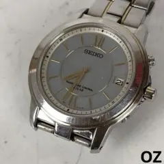 SEIKO セイコー 電波ソーラー腕時計 メンズ シルバー×ゴールド コンビ
