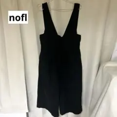 【nofl】　ノフル　ブラック Vネック サロペット