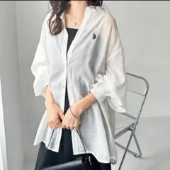 【新品 Lサイズ】U.S. POLO ASSN. 白　ワンポイント刺繍 シアー