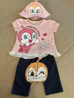 Anpanman ドキンちゃん Tシャツ 帽子 3点セットのサムネイル