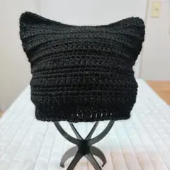 猫耳ニット帽　ビーニー　 ハンドメイド