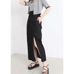 who’s who Chico スリットハイウエストデニムタイトロングスカートのサムネイル