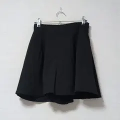 春夏【美品・NICE CLAUP】 ミニ フレア スカート風パンツ ブラック