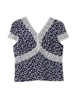 Cherry Pattern Lace Trim Topのサムネイル