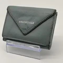BALENCIAGA 三つ折り財布 ペーパーミニウォレット グレー バレンシアガ