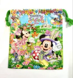 東京ディズニーランド　イースター2014 巾着　ミッキー　ミニー　バニー　チプデ