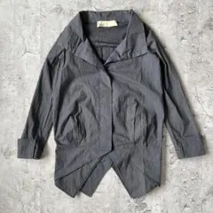 ぱ*可様 燕尾テイル 構築的 変形アシンメトリー シャツジャケット グレー モー