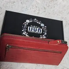 IJUN 長財布 本革 レッド アンティーク調 箱付き 男女兼用 - メルカリ